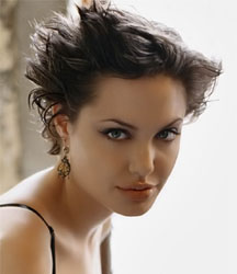 Angelina Jolie short spiky hair