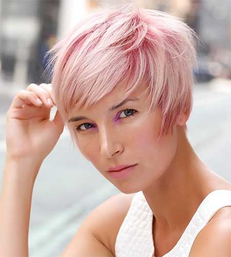 Balayage hair color in pink tonality