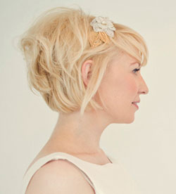 wedding style short bob with volume at back