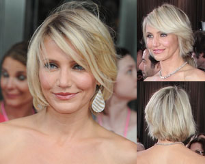 Cameron Diaz with chin-length bob and side bangs