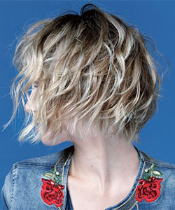 cute messy bob hairstyle in wavy