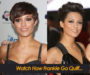 Frankie Sandford with short hair updo