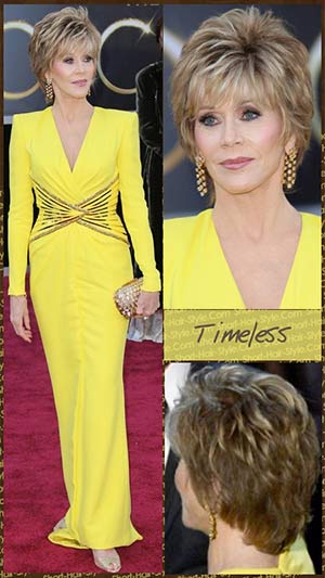 Jane fonda and her timeless short hair
