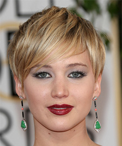 Jennifer with short hair and makeup