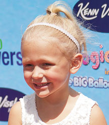 little blonde girl hair style with ponytail and headband