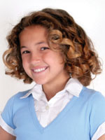 kid with spiral curly hair style