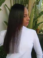 Long straight hair side view