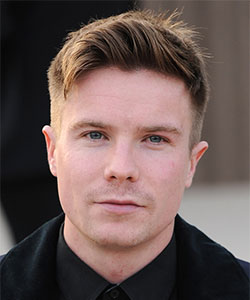 Joe Dempsie with side shaved haircut and longer layers on top - London 2013