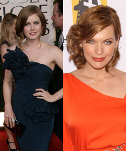 Amy adams and Milla Jovovich with pinned up hairstyle