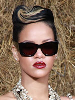 Rihanna with sculpted hair style