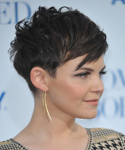 Ginnifer Goodwin with short choppy hair side view