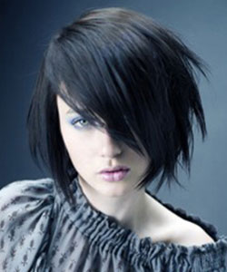 short hair model with clip-in extension to add length to bangs