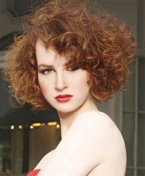 short curly hair in deep rich red hair color