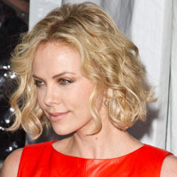 Charlize Theron short wavy hair side view