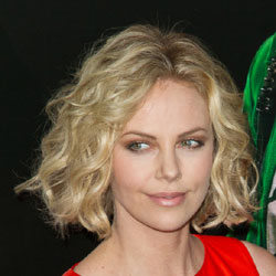 Charlize Theron short wavy hair front view