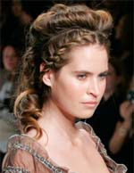 side braid long hair updo style