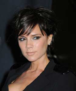 Victoria Beckham with short black hair