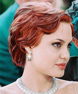 Angelina Jolie short red hair