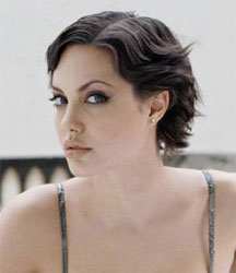Angelina Jolie with short wavy hair