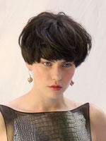 catwalk model short hair in black