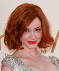 wavy length bob with red hair color - Christina Hendricks