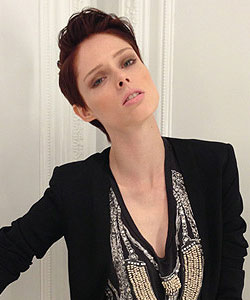 Coco Rocha with Tilda Swinton inspired haircut - back combed style