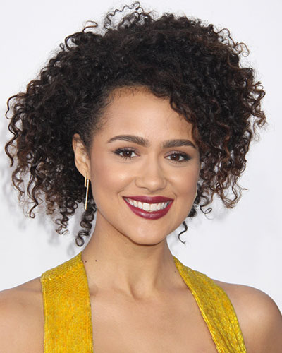 cute curly natural hair - Nathalie Emmanuel