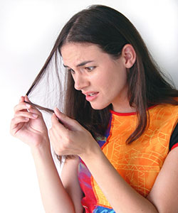 girl with damaged hair
