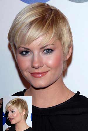 Elisha Cuthbert with short crop in blonde