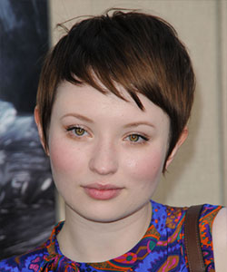 emily browning and pixie haircut red brown hair color and wispy fringe