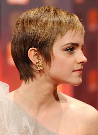 Emma watson pixie haircut side view