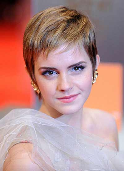 Emma watson pixie haircut front view