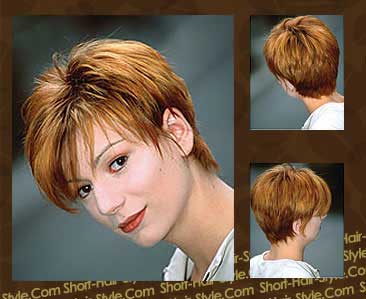 short fine hair with red color