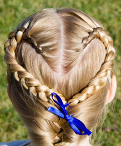 large view heart braid