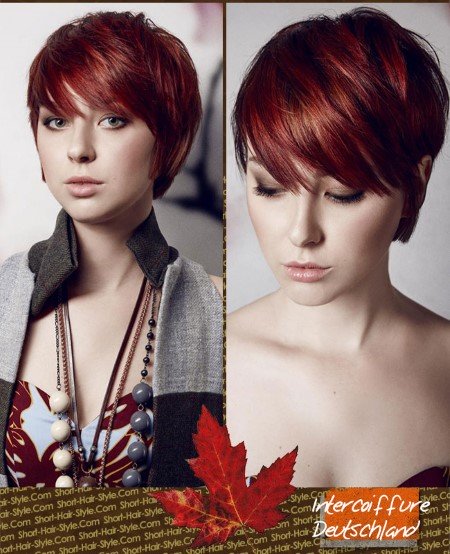 Deep red hair color in warm and cold shades