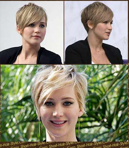 Jennifer Lawrence with her new short hair cut