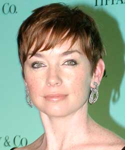 Julianne Nicholson with short wispy bangs as example for easy to manage hair