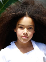 kid with very kinky hair 