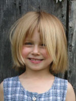 little girl with short messy bob style