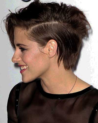 profile view of haircut shows side part