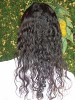 Long curly hair back view