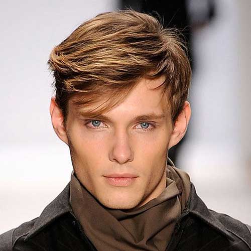 men hairstyle with added fringe or bangs