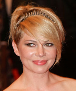 Michelle Williams with golden headband June 2013