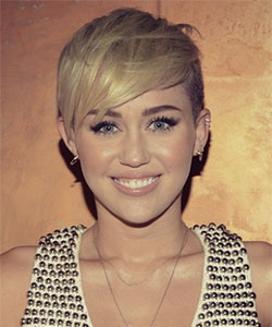 Miley Cyrus haircut with side bangs