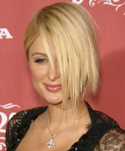 Paris Hilton with long side bangs - profile view October 2007