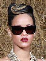 Rihanna with sculpted hair style 