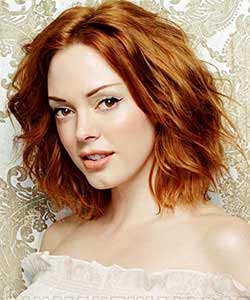 wavy red hair above shoulder length