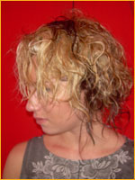 short natural curly - before
