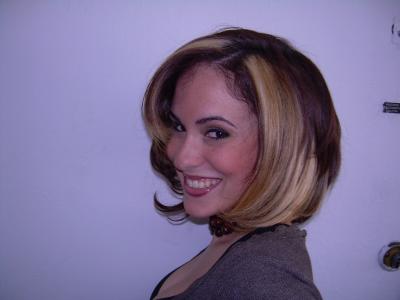 hair with highlights pictures. Chin Length Bob Hair Cut with