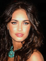 Megan Fox with Dark hair color tan fair skin